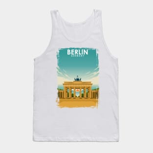 Berlin Germany Brandenburg Gate Vintage Travel Poster Tank Top